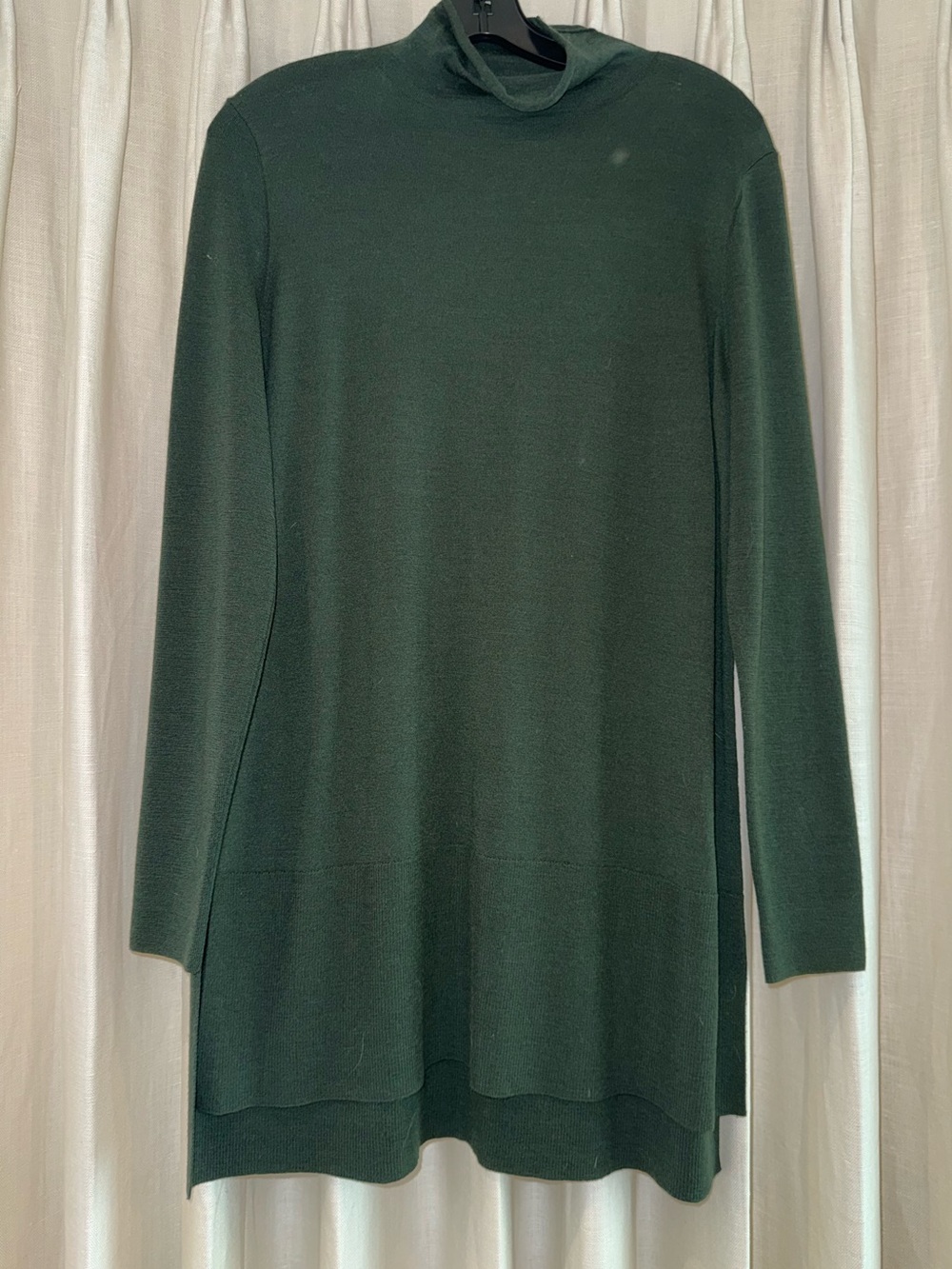 Lafayette 148 Dark Green Long Sleeve Tunic Sweater